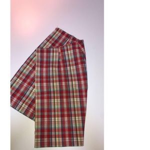 Red plaid skirt
